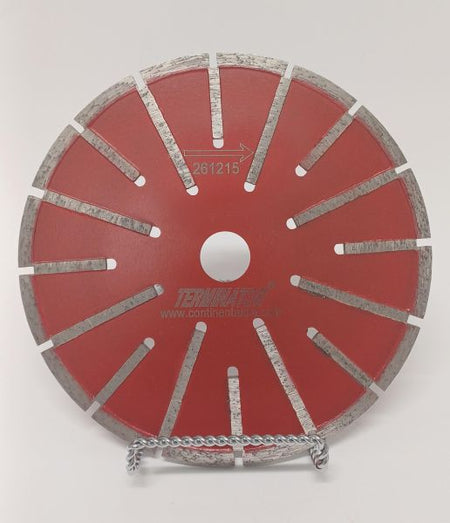 8" Terminator Segmented CNC blade with side protection segments. 25mm Bore