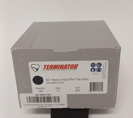 5" 600 Grit PSA Paper Tab Discs - "E" Weight  (100 pcs per box)